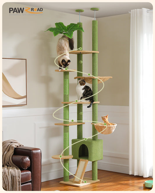 PAWZ Road 230cm-255cm Height Floor to Ceiling Cactus Cat Tree