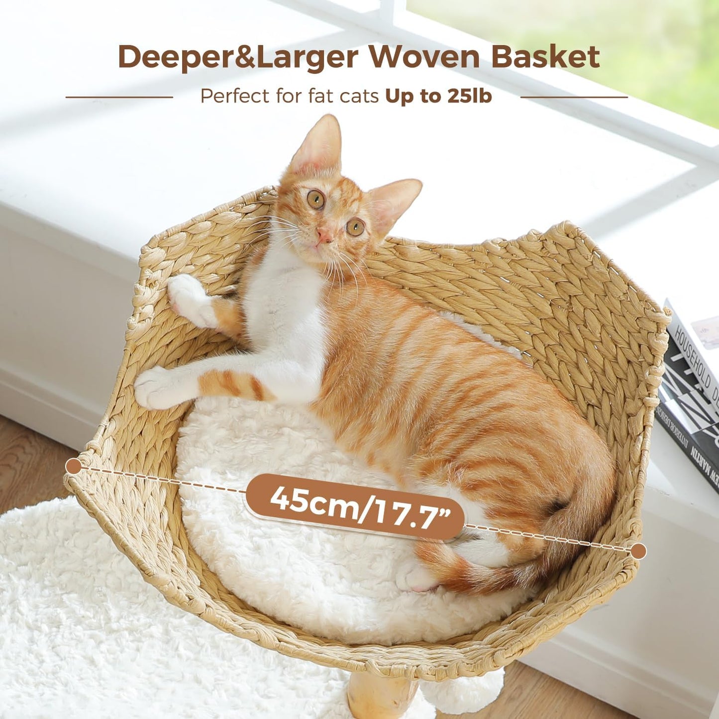 PAWZ Road Modern Cat Tree Natural Branch Cat Tower Luxury Furniture with Scratching Posts, White