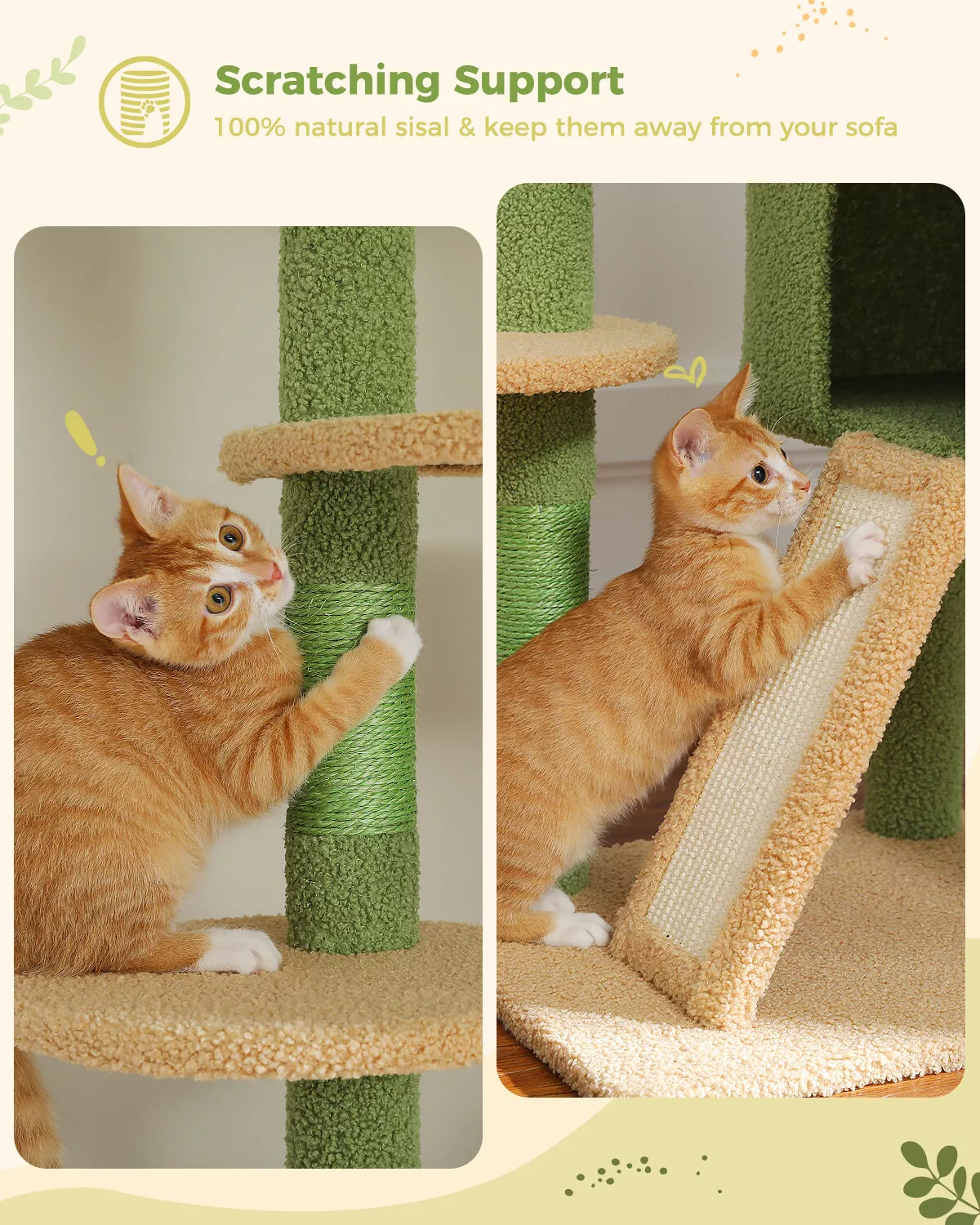 PAWZ Road 230cm-255cm Height Floor to Ceiling Cactus Cat Tree